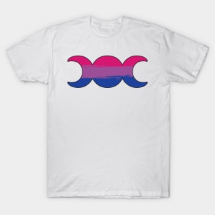 Witchy Triple Moon Goddess Symbol - Bisexual T-Shirt